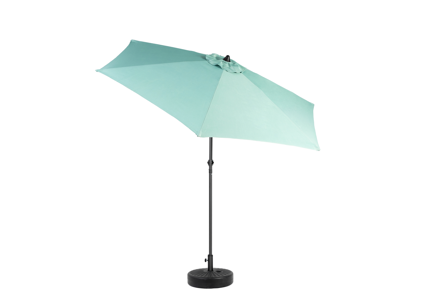 9FT Outdoor Patio Umbrella Outdoor Table Umbrella with Push Button Tilt and Crank, Market Umbrella 6 Sturdy Ribs , Deck, Backyard, Pool (Base Not Included) - ( Light green )