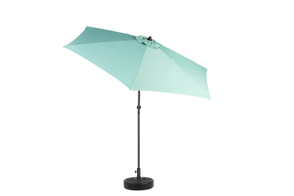 9FT Outdoor Patio Umbrella Outdoor Table Umbrella with Push Button Tilt and Crank, Market Umbrella 6 Sturdy Ribs , Deck, Backyard, Pool (Base Not Included) - ( Light green )