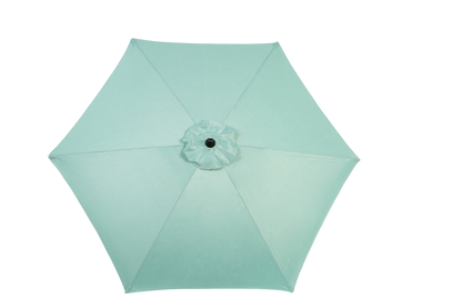 9FT Outdoor Patio Umbrella Outdoor Table Umbrella with Push Button Tilt and Crank, Market Umbrella 6 Sturdy Ribs , Deck, Backyard, Pool (Base Not Included) - ( Light green )