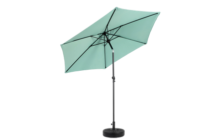 9FT Outdoor Patio Umbrella Outdoor Table Umbrella with Push Button Tilt and Crank, Market Umbrella 6 Sturdy Ribs , Deck, Backyard, Pool (Base Not Included) - ( Light green )