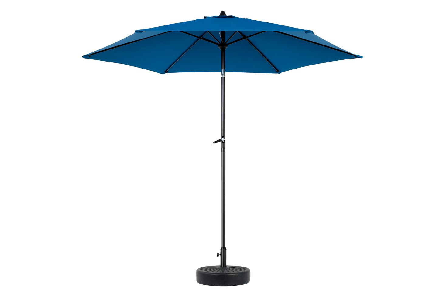 9FT Outdoor Patio Umbrella Outdoor Table Umbrella with Push Button Tilt and Crank, Market Umbrella 6 Sturdy Ribs , Deck, Backyard, Pool (Base Not Included) - ( Dark blue )