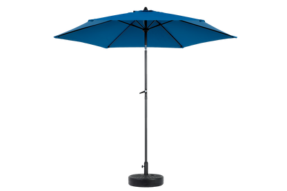 9FT Outdoor Patio Umbrella Outdoor Table Umbrella with Push Button Tilt and Crank, Market Umbrella 6 Sturdy Ribs , Deck, Backyard, Pool (Base Not Included) - ( Dark blue )