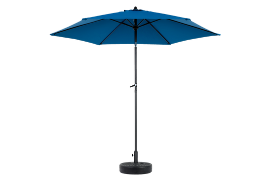 9FT Outdoor Patio Umbrella Outdoor Table Umbrella with Push Button Tilt and Crank, Market Umbrella 6 Sturdy Ribs , Deck, Backyard, Pool (Base Not Included) - ( Dark blue )