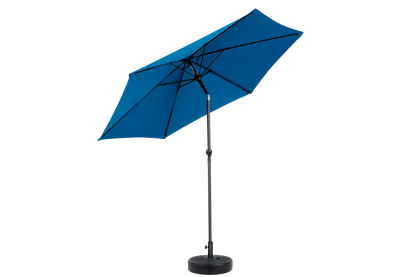9FT Outdoor Patio Umbrella Outdoor Table Umbrella with Push Button Tilt and Crank, Market Umbrella 6 Sturdy Ribs , Deck, Backyard, Pool (Base Not Included) - ( Dark blue )