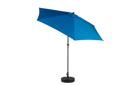 9FT Outdoor Patio Umbrella Outdoor Table Umbrella with Push Button Tilt and Crank, Market Umbrella 6 Sturdy Ribs , Deck, Backyard, Pool (Base Not Included) - ( Dark blue )