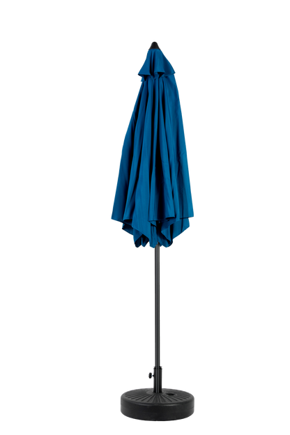 9FT Outdoor Patio Umbrella Outdoor Table Umbrella with Push Button Tilt and Crank, Market Umbrella 6 Sturdy Ribs , Deck, Backyard, Pool (Base Not Included) - ( Dark blue )
