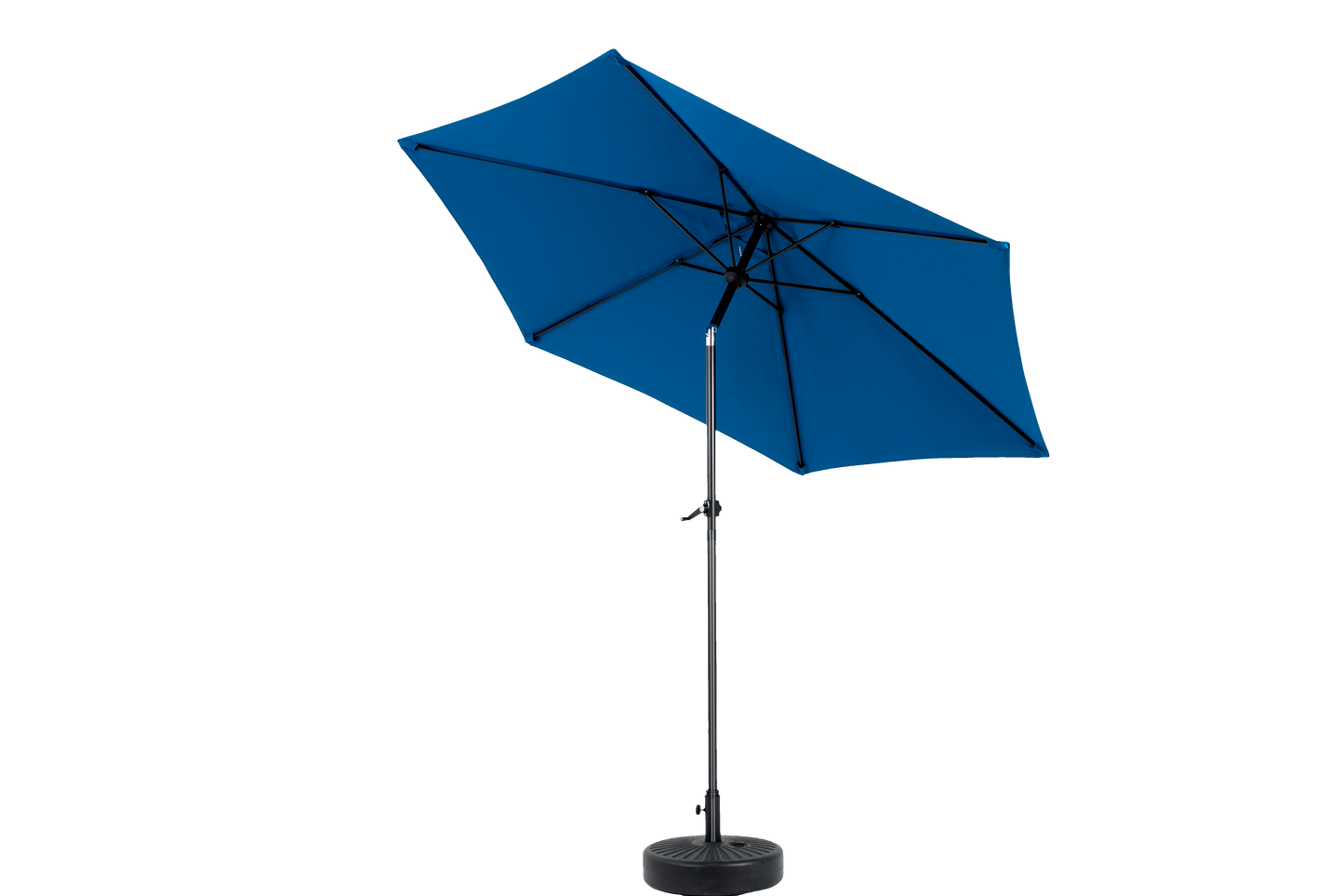9FT Outdoor Patio Umbrella Outdoor Table Umbrella with Push Button Tilt and Crank, Market Umbrella 6 Sturdy Ribs , Deck, Backyard, Pool (Base Not Included) - ( Dark blue )