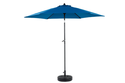 9FT Outdoor Patio Umbrella Outdoor Table Umbrella with Push Button Tilt and Crank, Market Umbrella 6 Sturdy Ribs , Deck, Backyard, Pool (Base Not Included) - ( Dark blue )