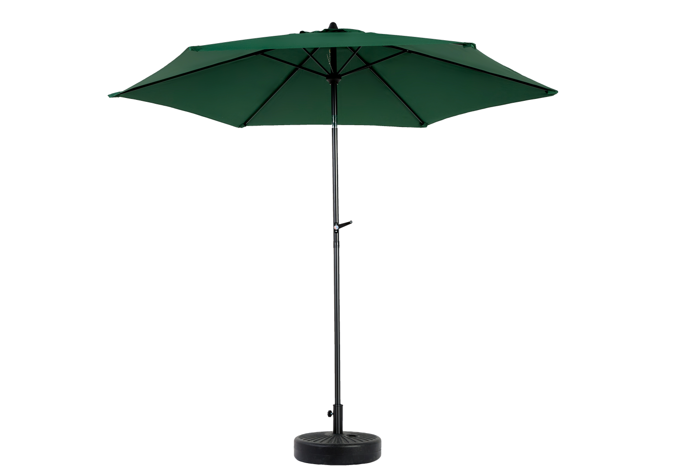 9FT Outdoor Patio Umbrella Outdoor Table Umbrella with Push Button Tilt and Crank, Market Umbrella 6 Sturdy Ribs , Deck, Backyard, Pool (Base Not Included) - ( Dark green )