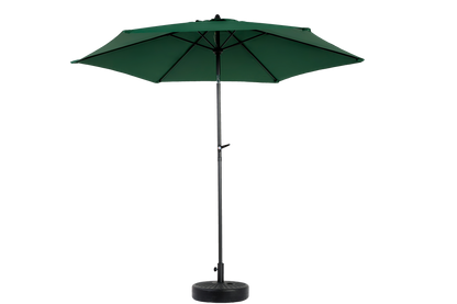 9FT Outdoor Patio Umbrella Outdoor Table Umbrella with Push Button Tilt and Crank, Market Umbrella 6 Sturdy Ribs , Deck, Backyard, Pool (Base Not Included) - ( Dark green )