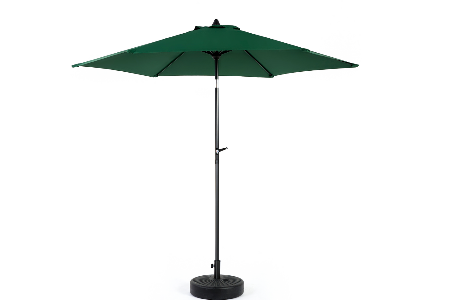 9FT Outdoor Patio Umbrella Outdoor Table Umbrella with Push Button Tilt and Crank, Market Umbrella 6 Sturdy Ribs , Deck, Backyard, Pool (Base Not Included) - ( Dark green )