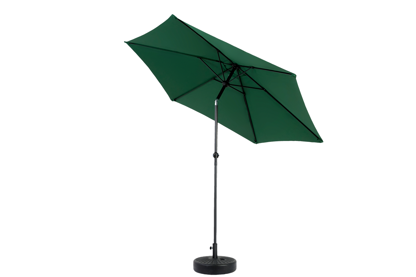 9FT Outdoor Patio Umbrella Outdoor Table Umbrella with Push Button Tilt and Crank, Market Umbrella 6 Sturdy Ribs , Deck, Backyard, Pool (Base Not Included) - ( Dark green )