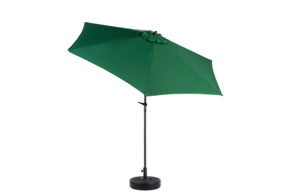 9FT Outdoor Patio Umbrella Outdoor Table Umbrella with Push Button Tilt and Crank, Market Umbrella 6 Sturdy Ribs , Deck, Backyard, Pool (Base Not Included) - ( Dark green )