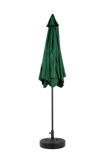 9FT Outdoor Patio Umbrella Outdoor Table Umbrella with Push Button Tilt and Crank, Market Umbrella 6 Sturdy Ribs , Deck, Backyard, Pool (Base Not Included) - ( Dark green )
