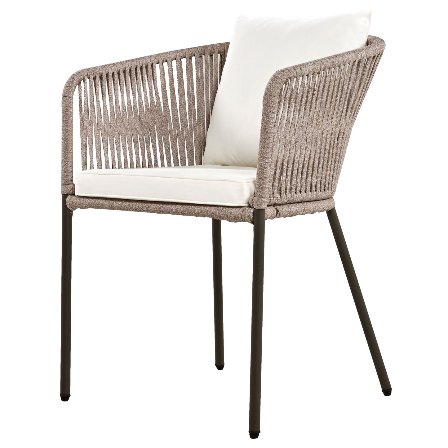 GO 7 Pieces Patio Dining Set, All-Weather Outdoor Furniture Set with Dining Table and Chairs, Acacia Wood Tabletop, Metal Frame, for for Garden, Backyard, Balcony, Beige