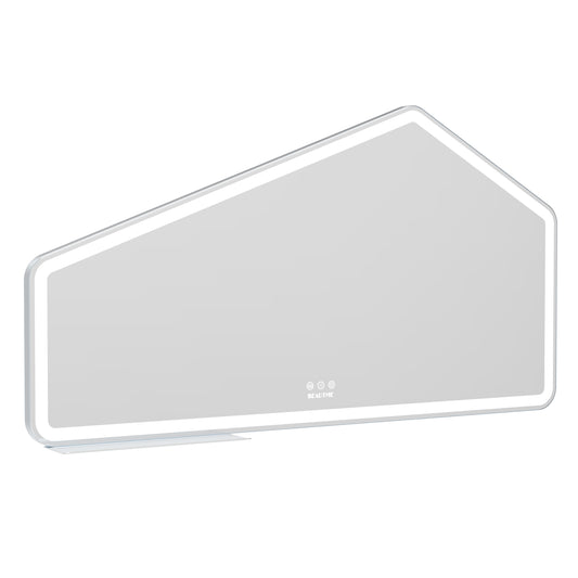 52*28 inch LED Bathroom Vanity Mirror Wall Mounted Adjustable White/Warm/Natural Lights Anti-Fog Touch Switch with Memory Modern Smart Large Bathroom Mirrors