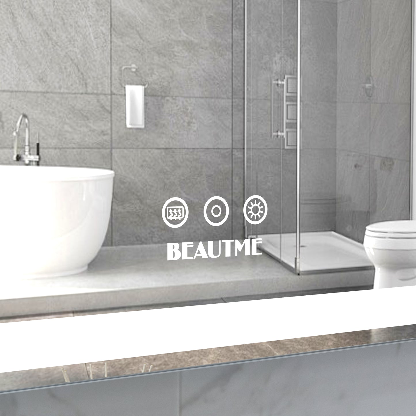 52*28 inch LED Bathroom Vanity Mirror Wall Mounted Adjustable White/Warm/Natural Lights Anti-Fog Touch Switch with Memory Modern Smart Large Bathroom Mirrors