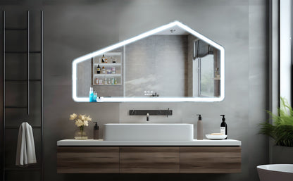 52*28 inch LED Bathroom Vanity Mirror Wall Mounted Adjustable White/Warm/Natural Lights Anti-Fog Touch Switch with Memory Modern Smart Large Bathroom Mirrors