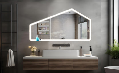 52*28 inch LED Bathroom Vanity Mirror Wall Mounted Adjustable White/Warm/Natural Lights Anti-Fog Touch Switch with Memory Modern Smart Large Bathroom Mirrors