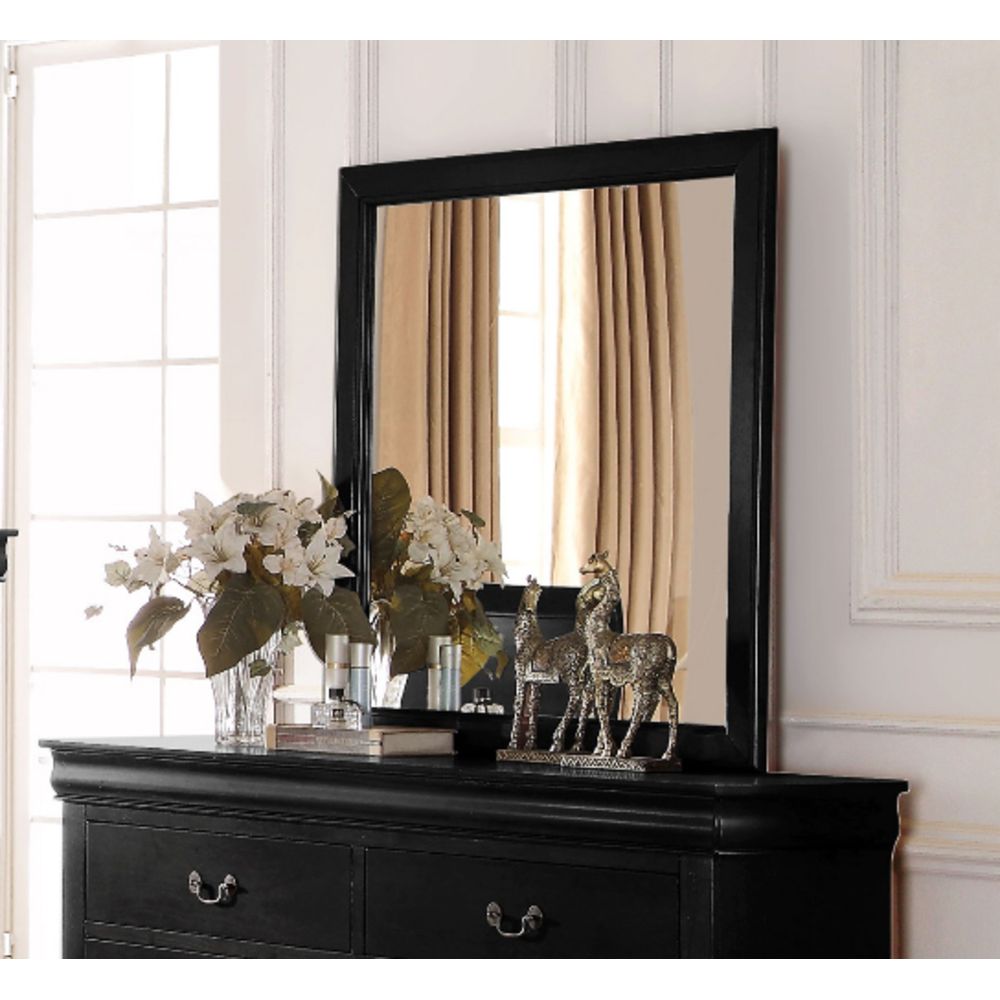 Louis Philippe Mirror in Black