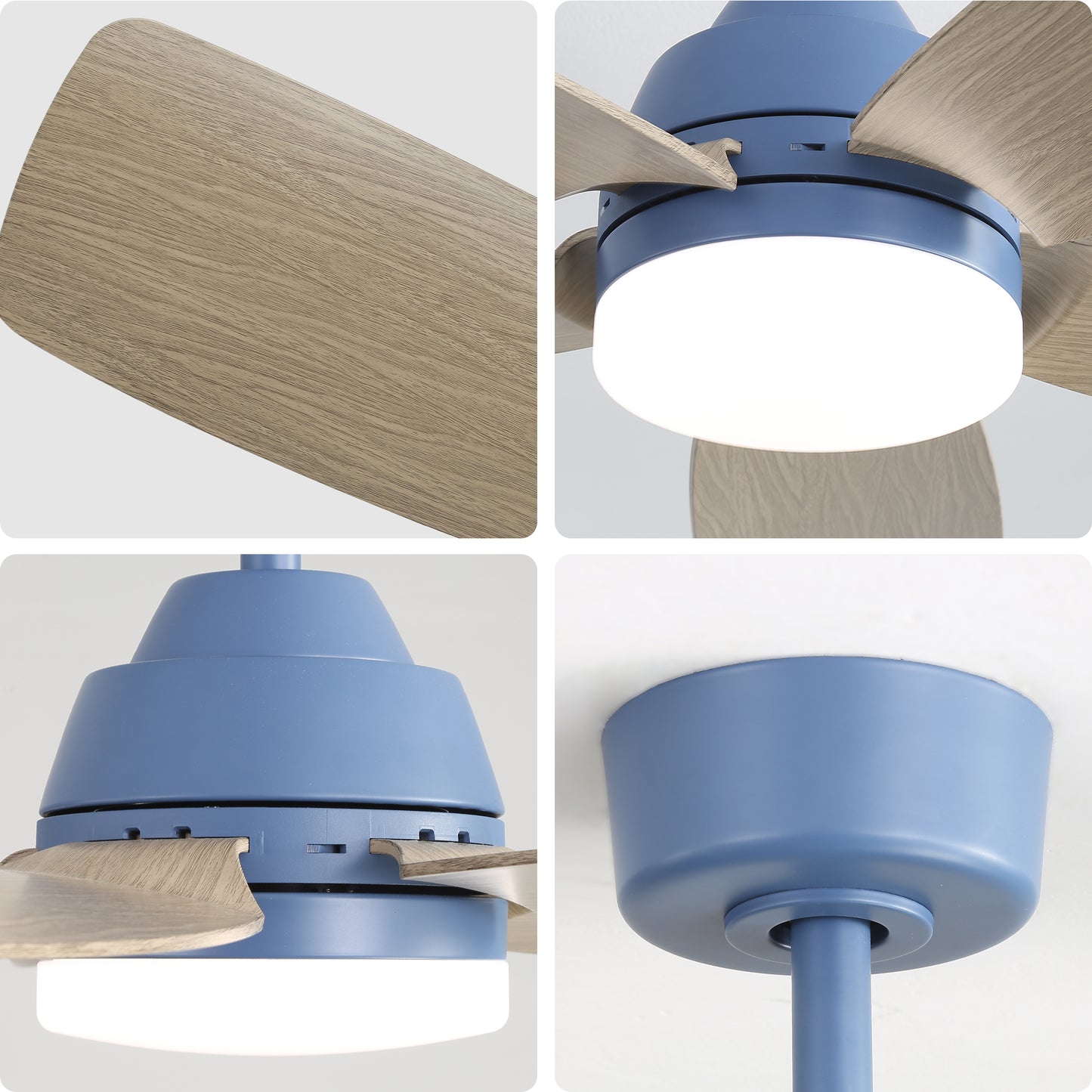 42 Inch Ceiling Fans with LED Light 22W and Remote Control 5 ABS Fan Blades for Bedroom, Living Room, Dining Room, Office