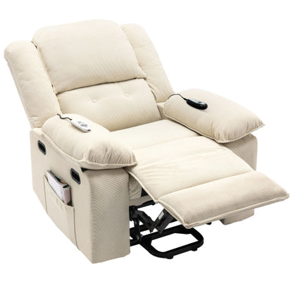 Massage Recliner,Power Lift Chair for Elderly with Adjustable Massage and Heating Function,Recliner Chair with Infinite Position and Side Pocket for Living Room(Old SKU:WF308781AAA) ,Beige