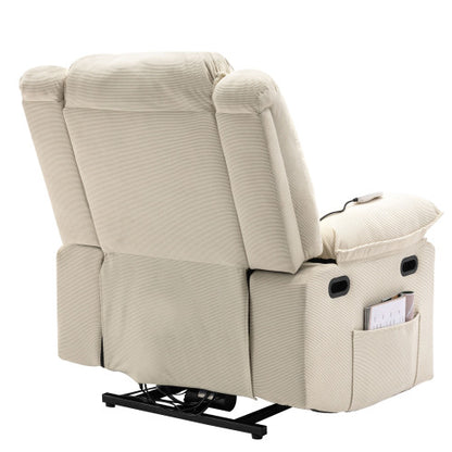 Massage Recliner,Power Lift Chair for Elderly with Adjustable Massage and Heating Function,Recliner Chair with Infinite Position and Side Pocket for Living Room(Old SKU:WF308781AAA) ,Beige