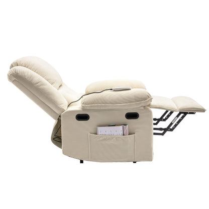 Massage Recliner,Power Lift Chair for Elderly with Adjustable Massage and Heating Function,Recliner Chair with Infinite Position and Side Pocket for Living Room(Old SKU:WF308781AAA) ,Beige