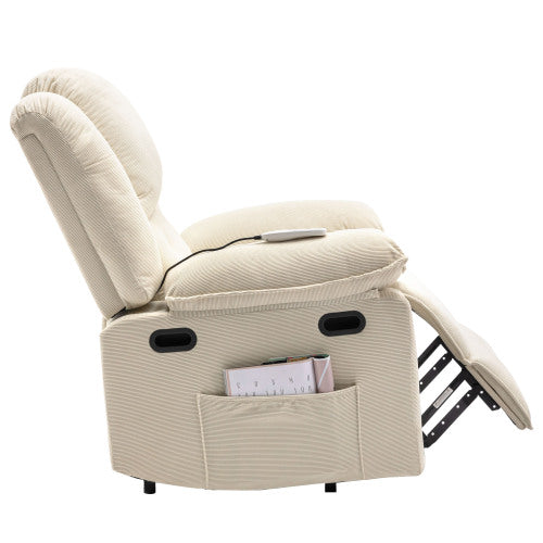 Massage Recliner,Power Lift Chair for Elderly with Adjustable Massage and Heating Function,Recliner Chair with Infinite Position and Side Pocket for Living Room(Old SKU:WF308781AAA) ,Beige