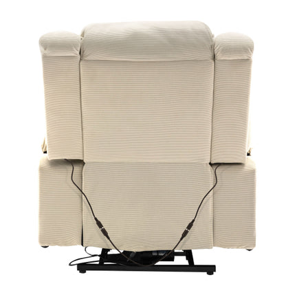 Massage Recliner,Power Lift Chair for Elderly with Adjustable Massage and Heating Function,Recliner Chair with Infinite Position and Side Pocket for Living Room(Old SKU:WF308781AAA) ,Beige