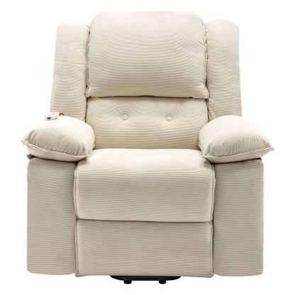 Massage Recliner,Power Lift Chair for Elderly with Adjustable Massage and Heating Function,Recliner Chair with Infinite Position and Side Pocket for Living Room(Old SKU:WF308781AAA) ,Beige