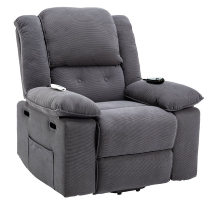 Massage Recliner,Power Lift Chair for Elderly with Adjustable Massage and Heating Function,Recliner Chair with Infinite Position and Side Pocket for Living Room(Old SKU:WF308781AAE) ,Gray