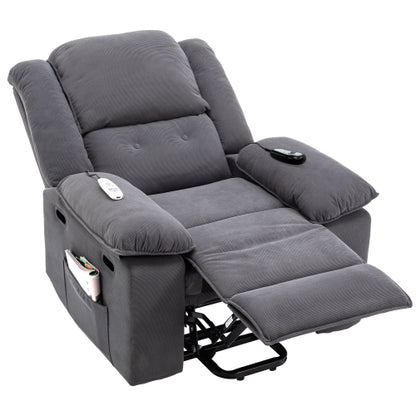 Massage Recliner,Power Lift Chair for Elderly with Adjustable Massage and Heating Function,Recliner Chair with Infinite Position and Side Pocket for Living Room(Old SKU:WF308781AAE) ,Gray