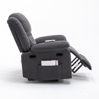 Massage Recliner,Power Lift Chair for Elderly with Adjustable Massage and Heating Function,Recliner Chair with Infinite Position and Side Pocket for Living Room(Old SKU:WF308781AAE) ,Gray