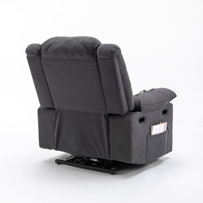 Massage Recliner,Power Lift Chair for Elderly with Adjustable Massage and Heating Function,Recliner Chair with Infinite Position and Side Pocket for Living Room(Old SKU:WF308781AAE) ,Gray