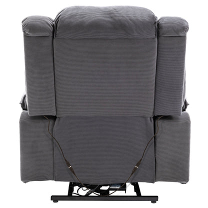 Massage Recliner,Power Lift Chair for Elderly with Adjustable Massage and Heating Function,Recliner Chair with Infinite Position and Side Pocket for Living Room(Old SKU:WF308781AAE) ,Gray