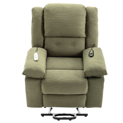 Massage Recliner,Power Lift Chair for Elderly with Adjustable Massage and Heating Function,Recliner Chair with Infinite Position and Side Pocket for Living Room (Old SKU:WF308781AAF),Green