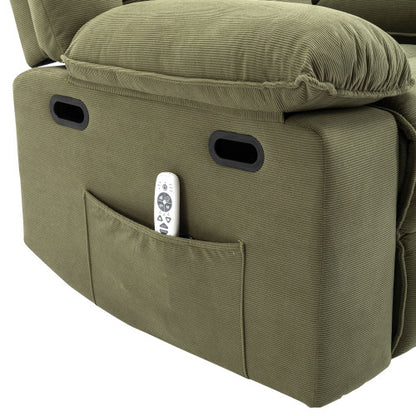 Massage Recliner,Power Lift Chair for Elderly with Adjustable Massage and Heating Function,Recliner Chair with Infinite Position and Side Pocket for Living Room (Old SKU:WF308781AAF),Green