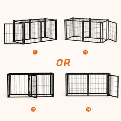Dog Crate 47.2" Dog Kennel for Small Medium Dogs, Puppy Dog Playpen with Top, Pet Cage, Indoor, Black.47.2"L x 22"W x 24"H.
