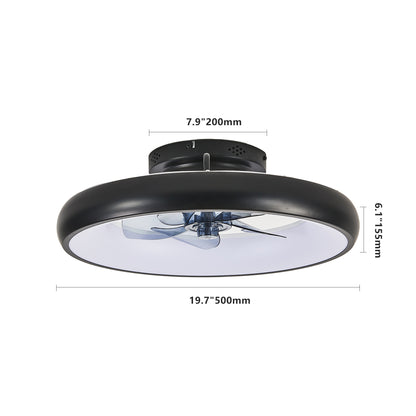 20-inch Black LED Ceiling Fan Light – Dimmable and Adjustable Color Temperature, APP & Remote Control, Modern Smart Ceiling Fan for Living Room, Bedroom, and Dining Room