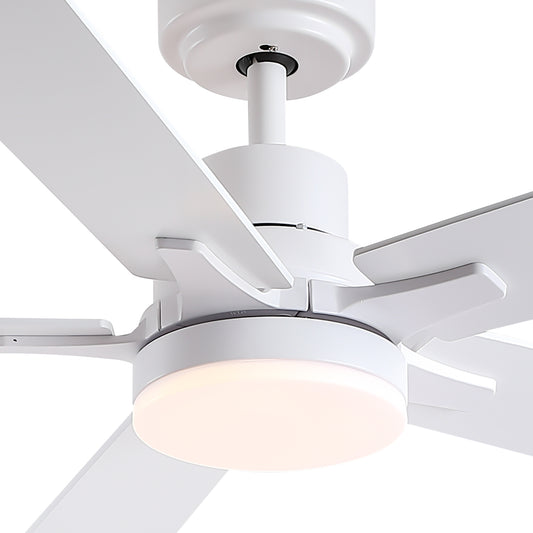 52" White Lowe Profile Ceiling Fan with Light