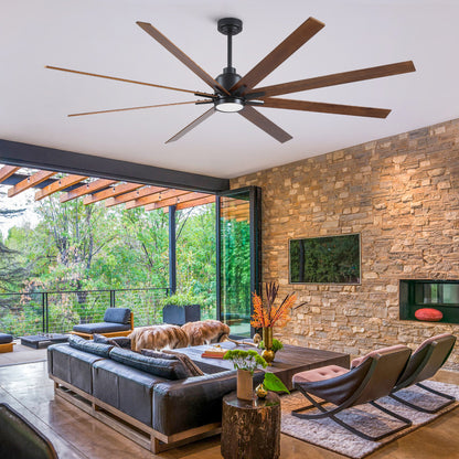 84" Black Lowe Profile Ceiling Fan with Light