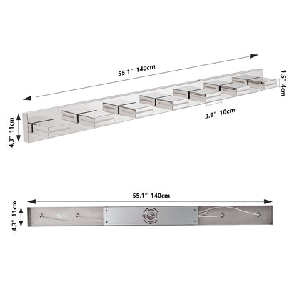 Modern Chrome LED Vanity Light, 7-Lights Wall Sconce for Bathroom and Mirror, Sleek Minimalist Design, Energy-Efficient, Easy to Install