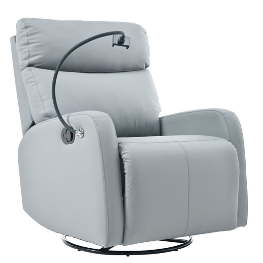 Swivel Rocker Recliner Chair,360 Degree Nursery Rocking Chair,Glider Chair,Modern Small Rocking Swivel Recliner Chair for Bedroom,Living Room Chair Home Theater Seat,Phone Holder(Blue-gray)
