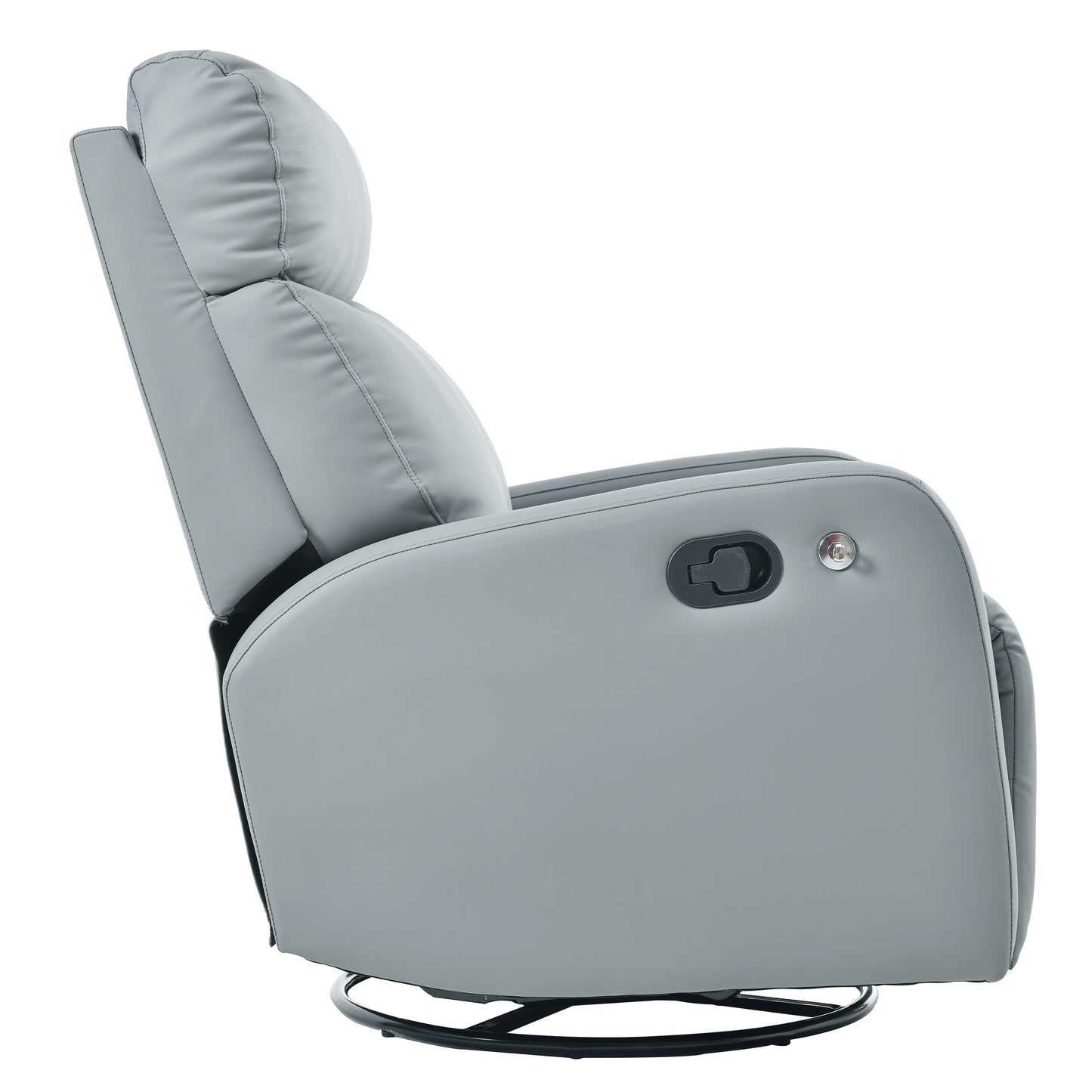 Swivel Rocker Recliner Chair,360 Degree Nursery Rocking Chair,Glider Chair,Modern Small Rocking Swivel Recliner Chair for Bedroom,Living Room Chair Home Theater Seat,Phone Holder(Blue-gray)