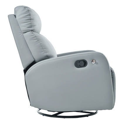 Swivel Rocker Recliner Chair,360 Degree Nursery Rocking Chair,Glider Chair,Modern Small Rocking Swivel Recliner Chair for Bedroom,Living Room Chair Home Theater Seat,Phone Holder(Blue-gray)