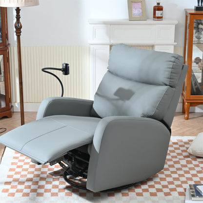 Swivel Rocker Recliner Chair,360 Degree Nursery Rocking Chair,Glider Chair,Modern Small Rocking Swivel Recliner Chair for Bedroom,Living Room Chair Home Theater Seat,Phone Holder(Blue-gray)