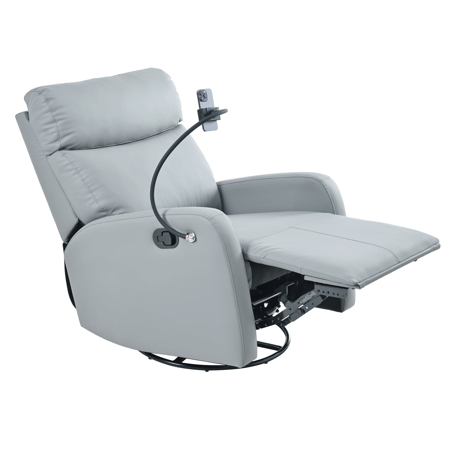 Swivel Rocker Recliner Chair,360 Degree Nursery Rocking Chair,Glider Chair,Modern Small Rocking Swivel Recliner Chair for Bedroom,Living Room Chair Home Theater Seat,Phone Holder(Blue-gray)