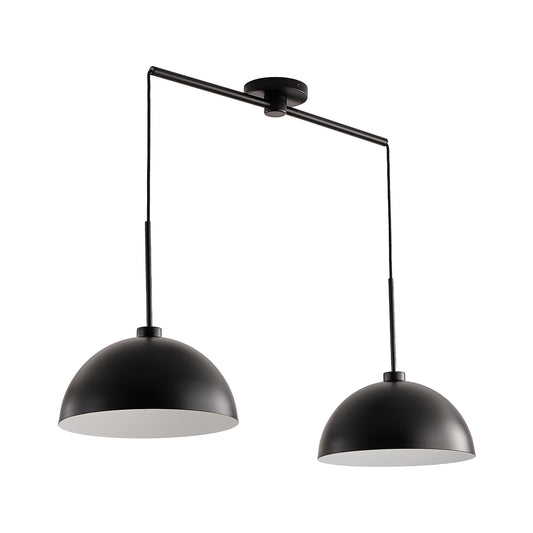 41" Industrial Modern Black Double Pendant Light – Adjustable Ceiling Hanging Lamp with Matte Finish for Dining Room, Kitchen, or Living Room – Stylish and Durable Lighting Fixture (No Bulbs)