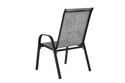 4 Piece Patio Chairs, Outdoor Camping Chairs with Breathable Textilene Fabric, Set of 2 Garden Chairs with Armrest High Backrest for Garden Patio Pool Beach Yard Space Saving ( Grey)